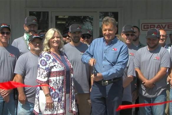 AgRevolution employees attending the ribbon cutting ceremony at the new Harrisburg location.