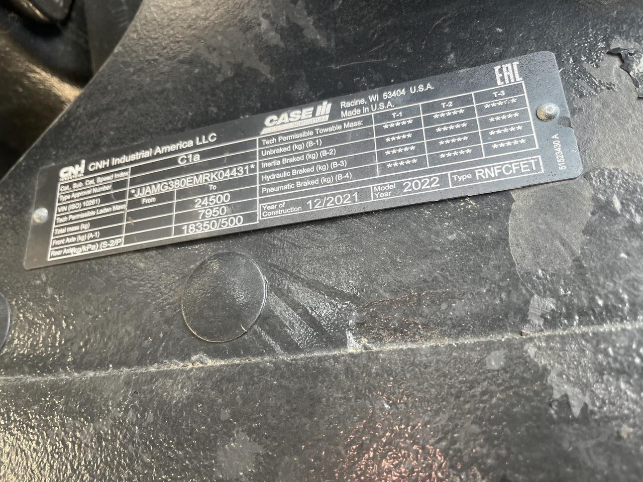 2022 Case Ih MAGNUM 380 AFS CONNECT ROWTRAC CVX